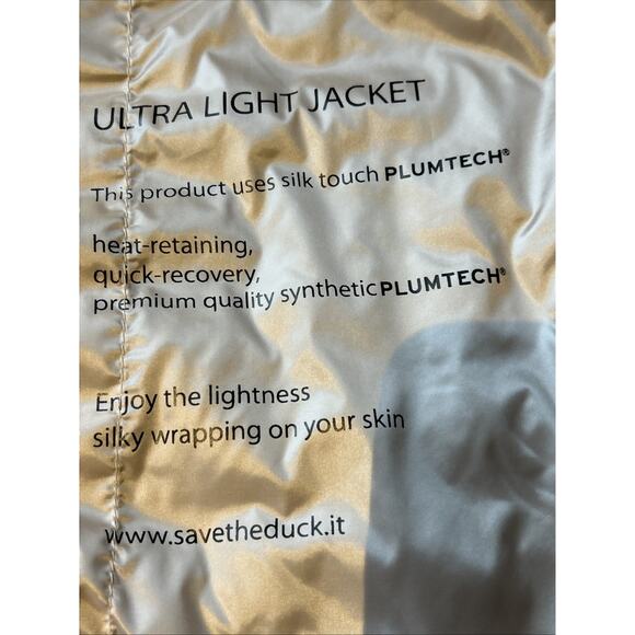 Save The Duck Ultra light Puffer Jacket Plumtech Champagne Zip NEW M pockets - Picture 15 of 16